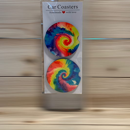 Tie Dye Car Coasters