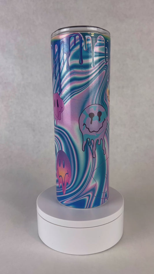 20 oz. Holographic Smiley Face Tumbler