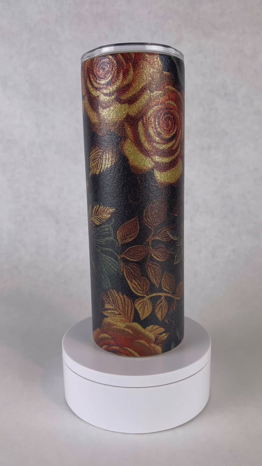 20 oz. Roses Tumbler w/Glitter Effect