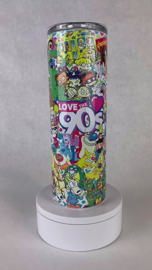 20 oz. 90's Themed Skinny Tumbler