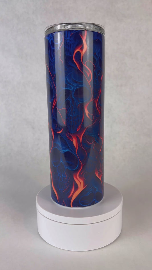 20 oz. Melting Skulls, Fire and Flame Tumbler